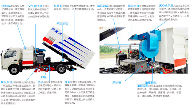 洗掃車結構圖，洗掃車維護與保養幾大注意事項